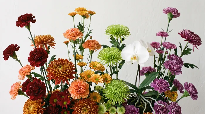 For Longevity: Carnations, chrysanthemums, orchids