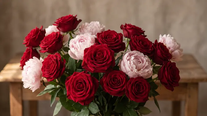 For Romance: Roses, peonies, tulips